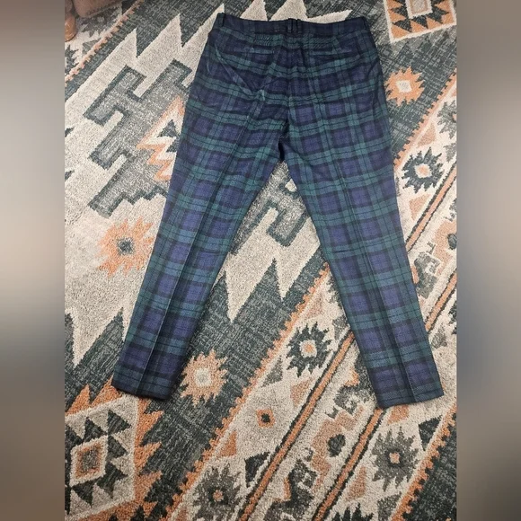 Brooks Brothers, red fleece green&blue plaid women dress  pants. - Picture 3 of 10